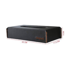 Load image into Gallery viewer, Nappa Leather Tissue Box Black and Tan | Elegant Auto Retail 
