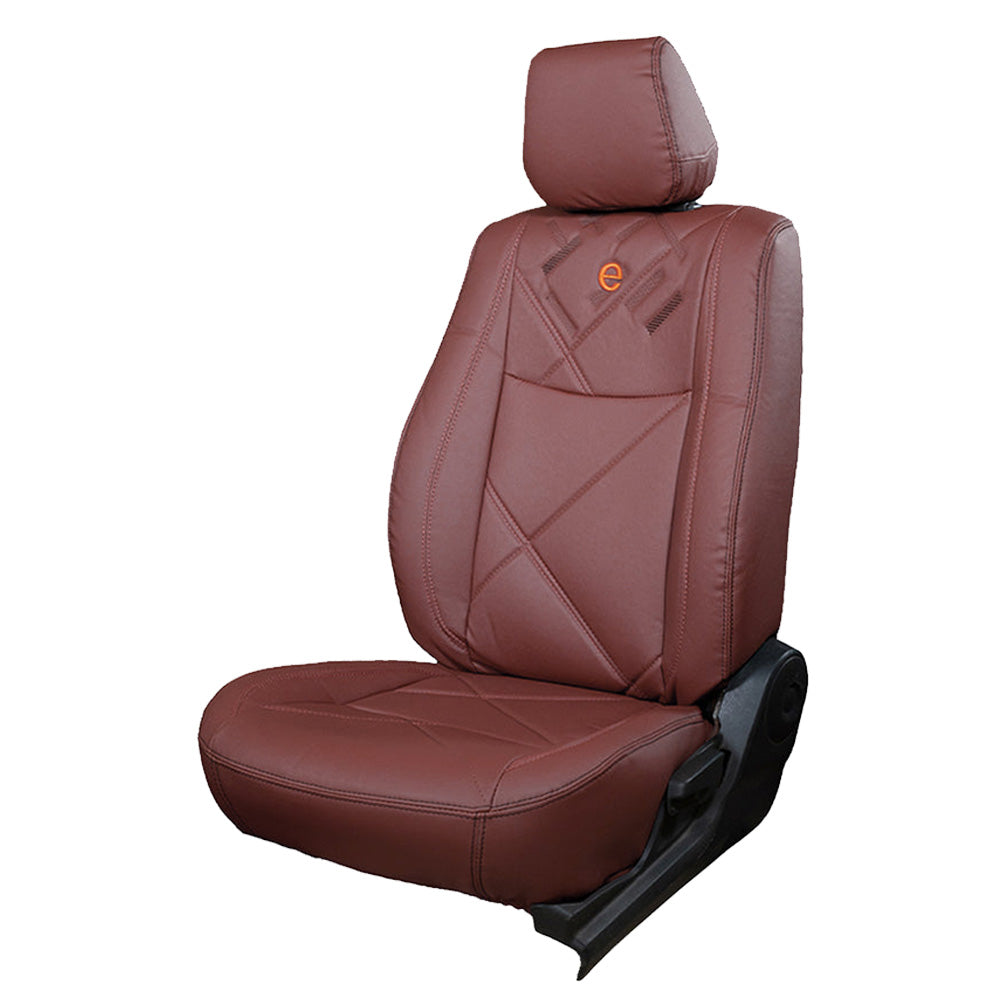 Victor Bucket Fit Art Leather Car Seat Cover For Maruti SX4 - Brown Orange | Elegant Auto Retail