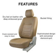 Load image into Gallery viewer, Features of Vogue Galaxy Art Leather Car Seat Cover For Mahindra XUV 400 EV | in Beige Colour | Elegant Auto Retail
