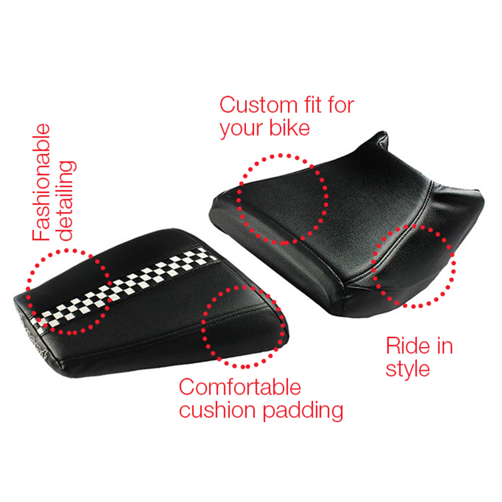 Gallop Style Twin Bike Seat Cover Black and White for KTM Duke Elegant Auto Retail