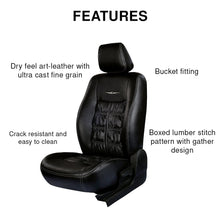 Load image into Gallery viewer, Features of Nappa Grande Art Leather Car Seat Cover For Honda Civic - Black | Elegant Auto Retail
