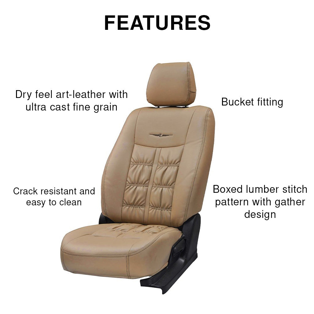 Nappa Grande Art Leather Car Seat Cover For Hyundai Tucson - Beige | Elegant Auto Retail