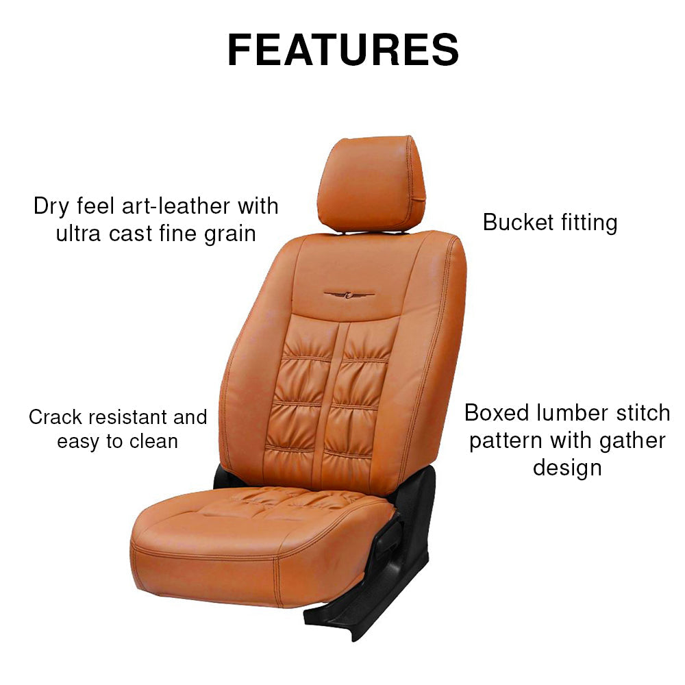Nappa Grande Art Leather Car Seat Cover For Hyundai Tucson - Tan | Elegant Auto Retail
