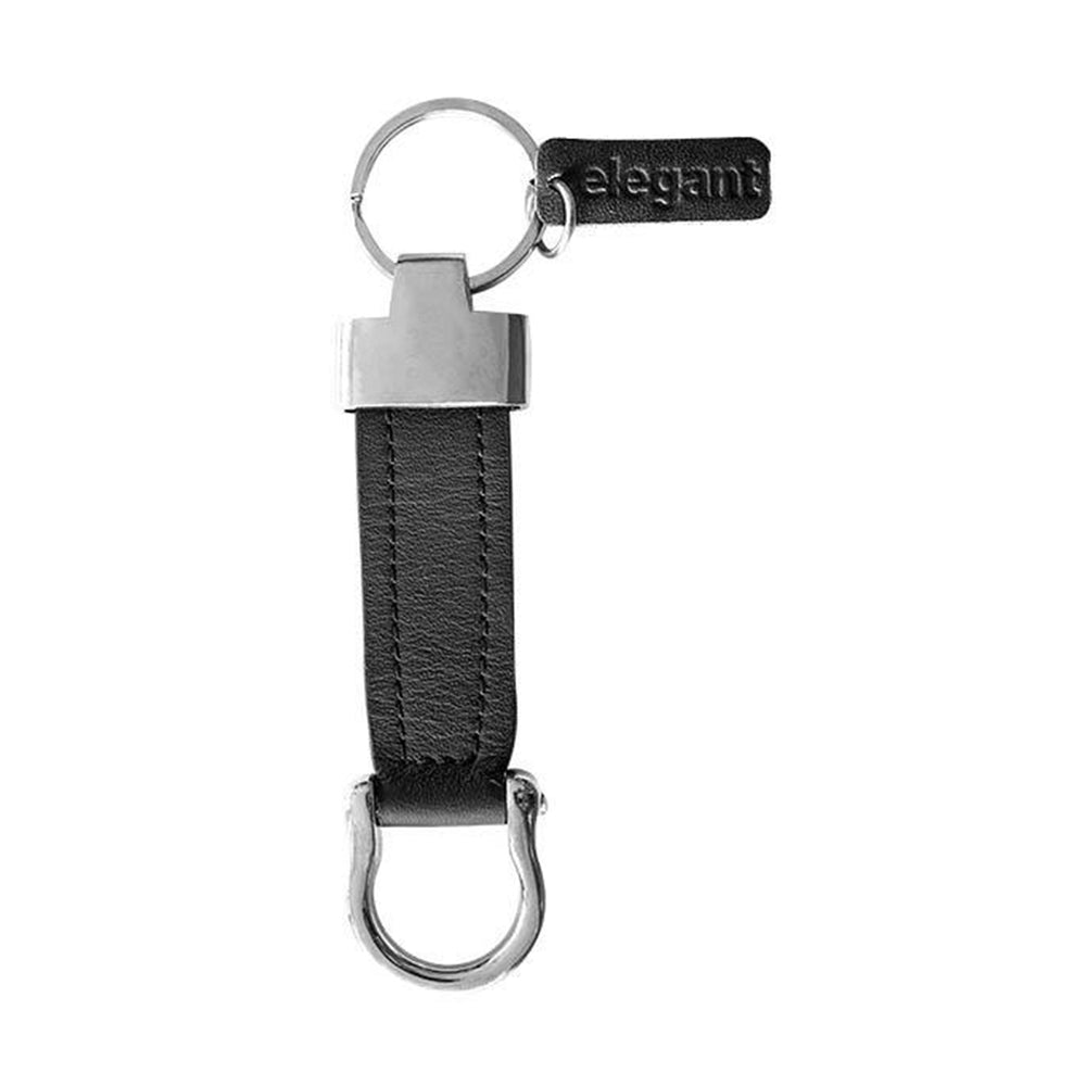 Leather Keychain Black (ELE-17) | Elegant Auto Retail 