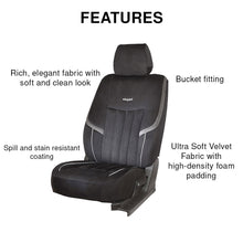 Load image into Gallery viewer, Features of King Velvet Fabric Car Seat Cover For Ford Freestyle - Black | Elegant Auto Retail
