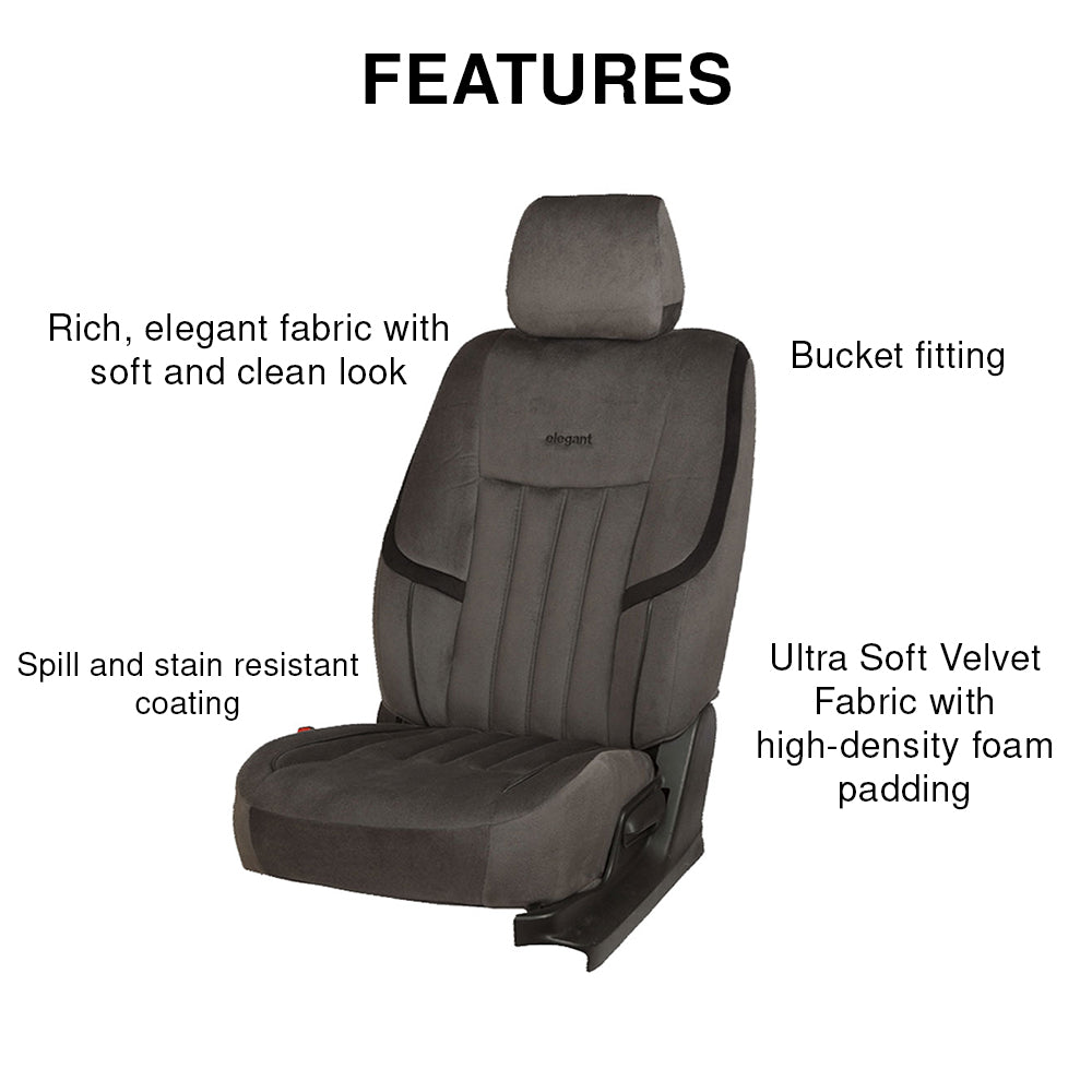 King Velvet Fabric Car Seat Cover Grey For Toyota Urban Cruiser