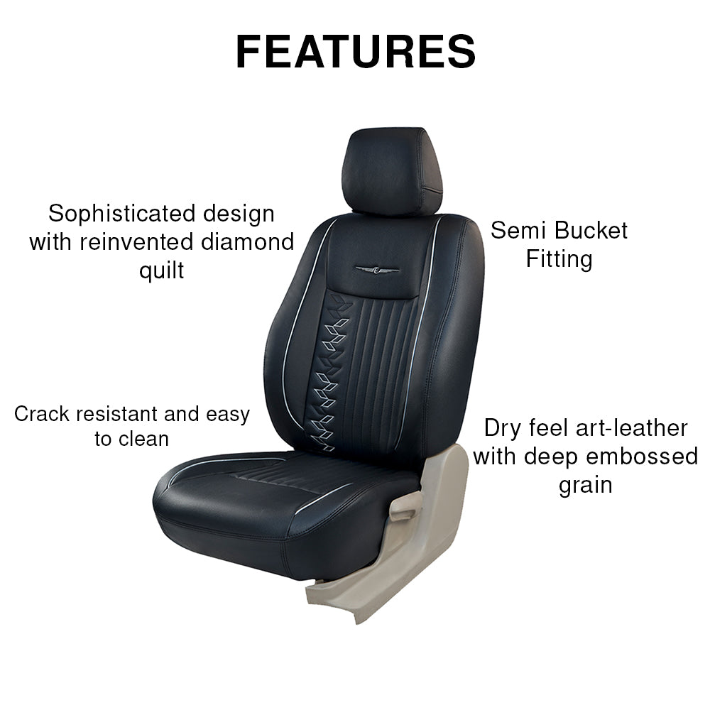 Vogue Knight Art Leather Car Seat Cover For Skoda Slavia