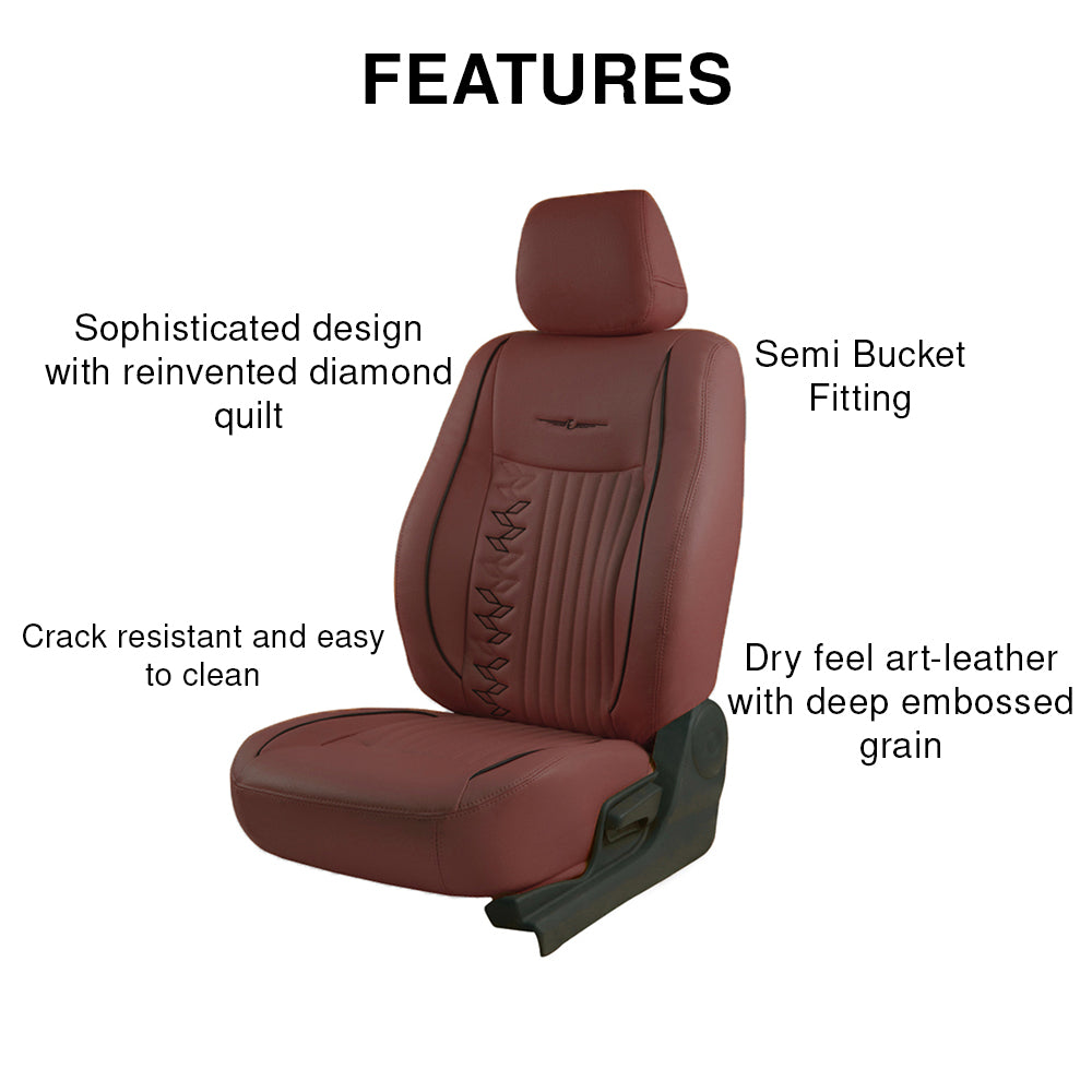 Vogue Knight Art Leather Car Seat Cover For Skoda Slavia