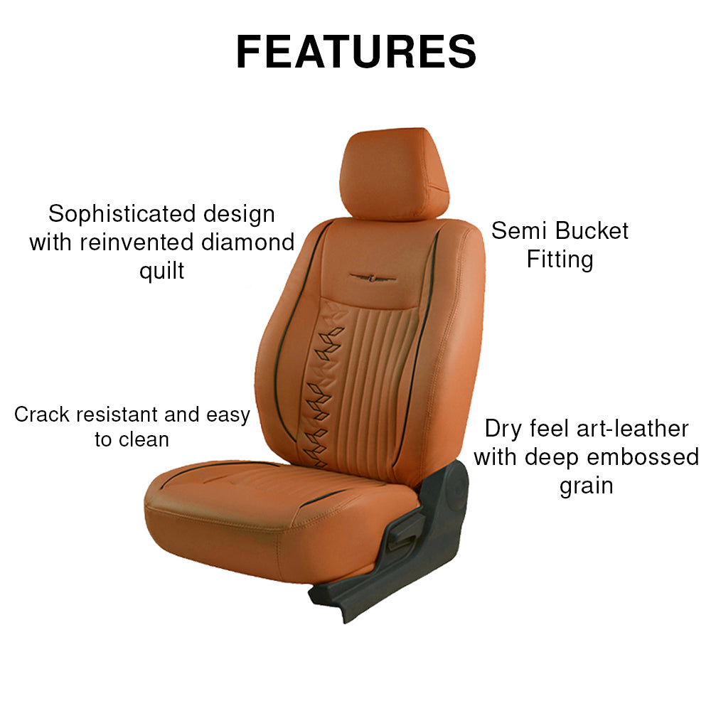 Vogue Knight Art Leather Car Seat Cover For Skoda Slavia