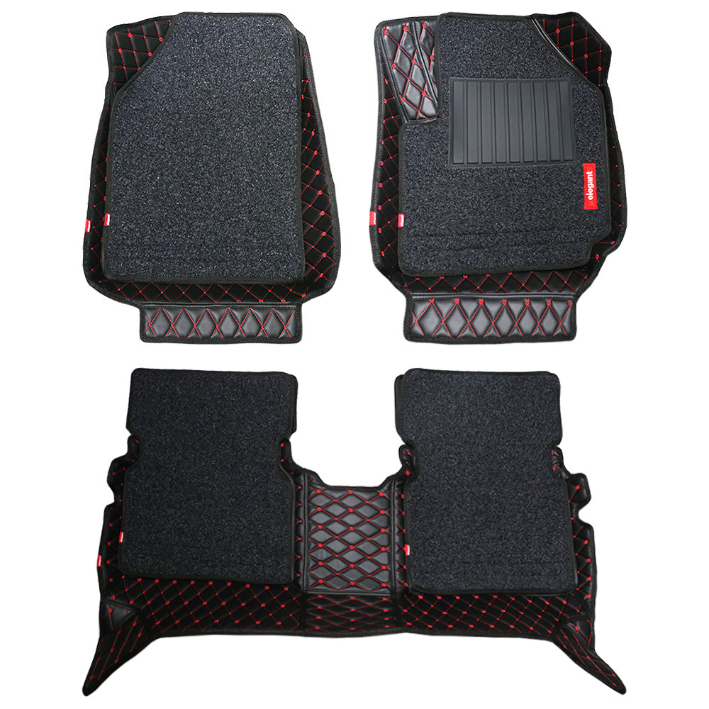 7D Car Floor Mats Black and Red For Hyundai I20 – Elegant Auto Retail