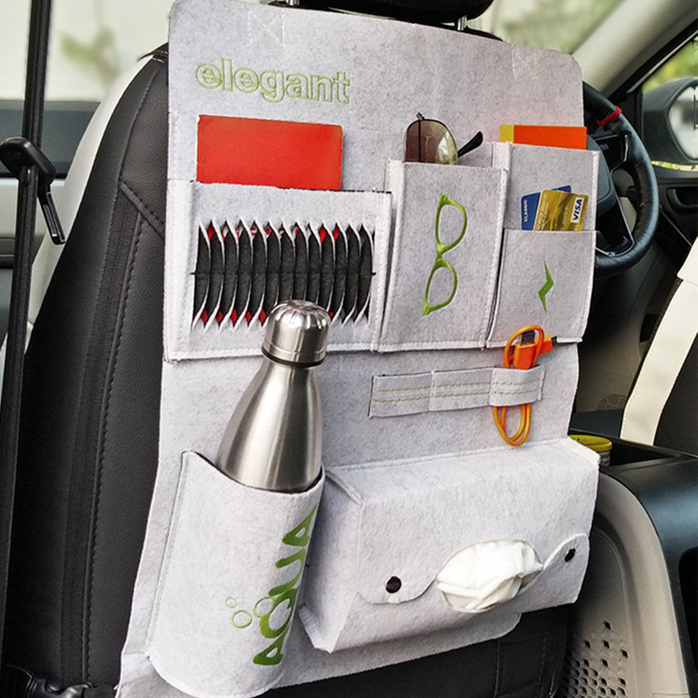Blaze Car Back Seat Organizer Grey & Green | Elegant Auto Retail