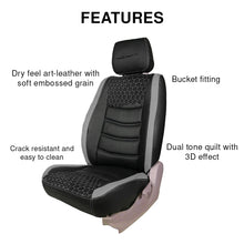 Glory Prism Art Leather Car Seat Cover Black and Grey For Maruti Grand Vitara