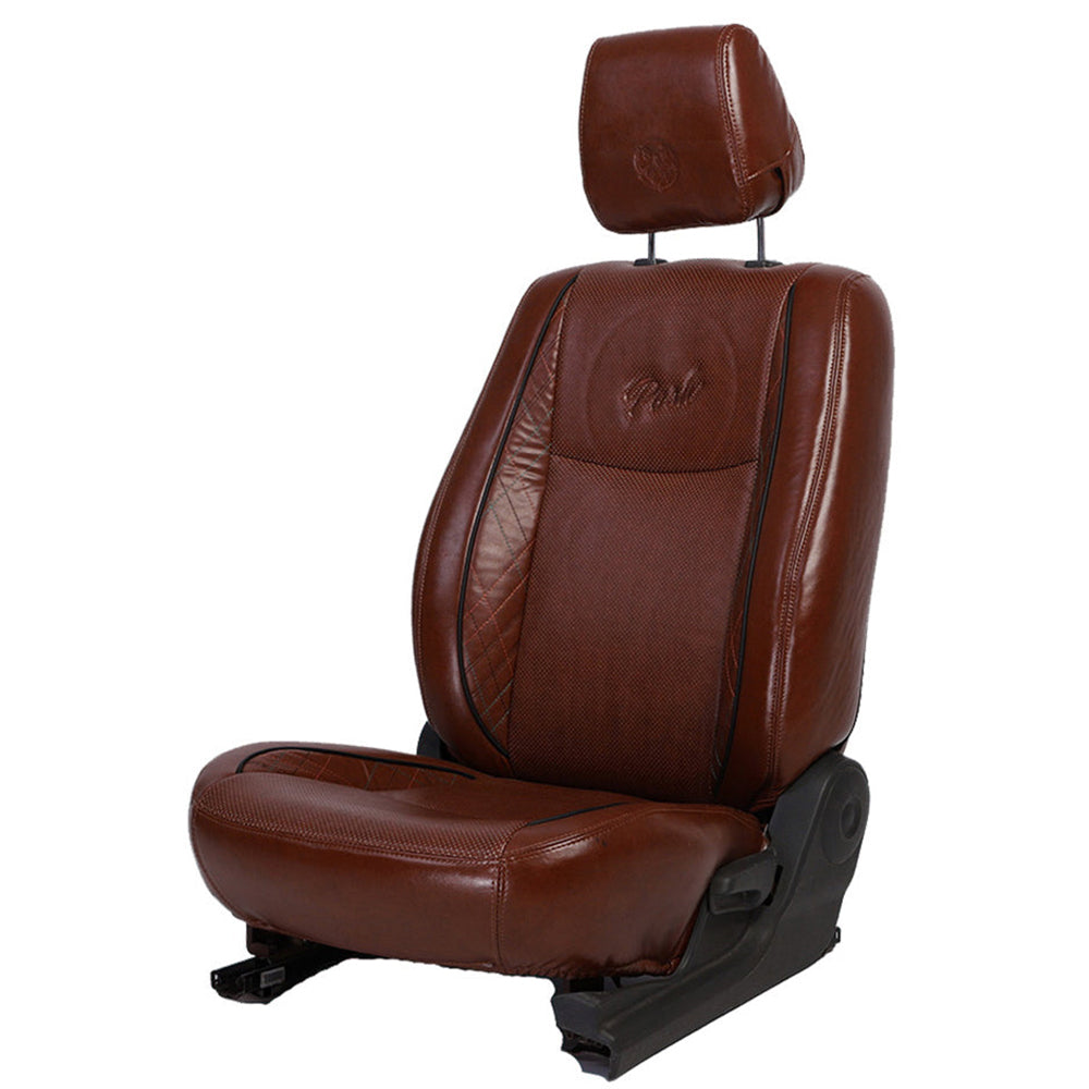 Posh Vegan Leather Elegant Car Seat Cover For Hyundai I10  In Brown  | Elegant Auto Retail