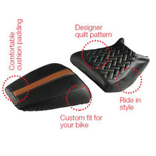 Load image into Gallery viewer, Prime Luxury Twin Bike Seat Cover Black and Tan for KTM Duke
