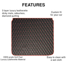 Luxury Leatherette Car Dicky Mat For Hyundai Grand I10 Black Red  | Elegant Auto Retail