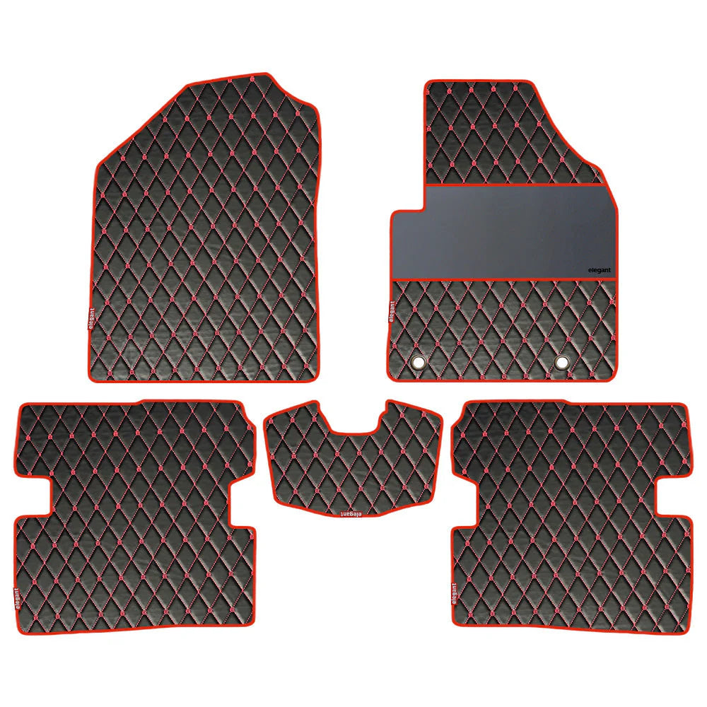Luxury Leatherette Car Floor Mat For Hyundai Grand I10 In Black Red  Colour | Elegant Auto Retail