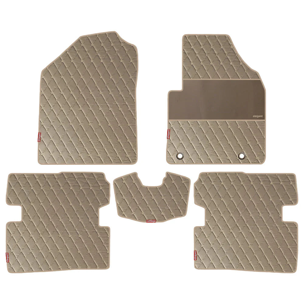 Luxury Leatherette Car Floor Mat For Hyundai Grand I10 In Beige Beige Colour | Elegant Auto Retail