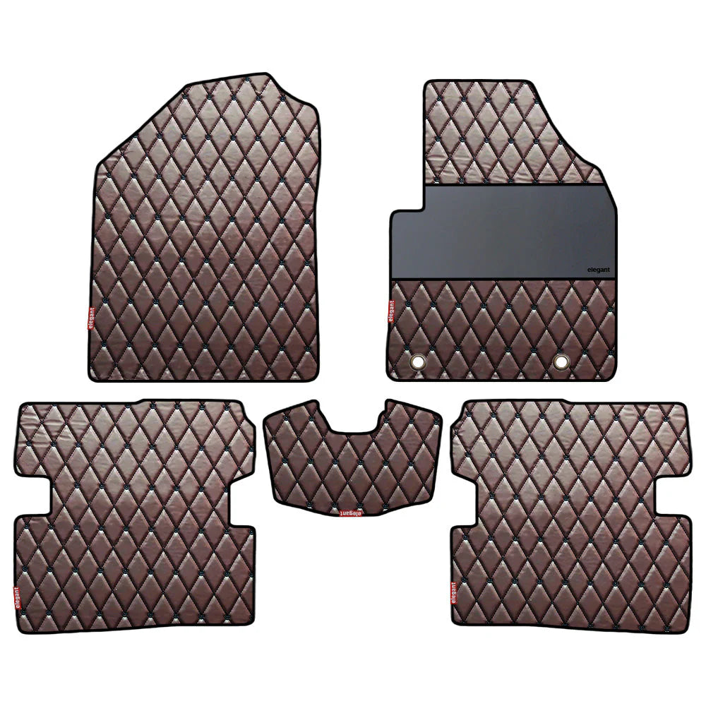Luxury Leatherette Car Floor Mat For Hyundai Grand I10 In Brown Black  Colour | Elegant Auto Retail