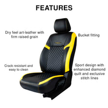 Load image into Gallery viewer, Vogue Star Art Leather Car Seat Cover Black and Yellow For Maruti Brezza
