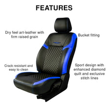 Load image into Gallery viewer, Features of Vogue Star Art Leather Car Seat Cover For Hyundai Tucson - Black Blue | Elegant Auto Retail
