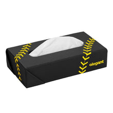 Load image into Gallery viewer, Nappa Leather Tissue Box Leaf Black and Yellow
