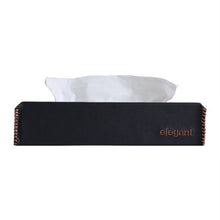 Load image into Gallery viewer, Nappa Leather Tissue Box Black and Tan
