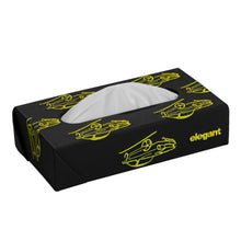 Load image into Gallery viewer, Nappa Leather Vintage 2 Tissue Box Black and Yellow
