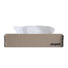 Load image into Gallery viewer, Nappa Leather Tissue Box Beige and Black

