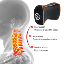 Load image into Gallery viewer, sungneckrestblackorange2   Elegant Snug Memory Foam Car Neck Rest Pillow (Set of 2) | Elegant Auto Retail
