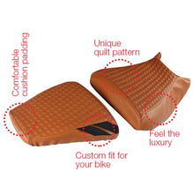 Rodeo Luxury Twin Bike Seat Cover Tan with Black Side Detail for KTM Duke