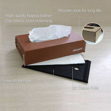 Load image into Gallery viewer, Nappa Leather Tissue Box Tan and White
