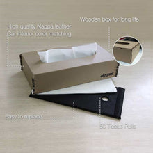 Load image into Gallery viewer, Nappa Leather Tissue Box Beige and Black
