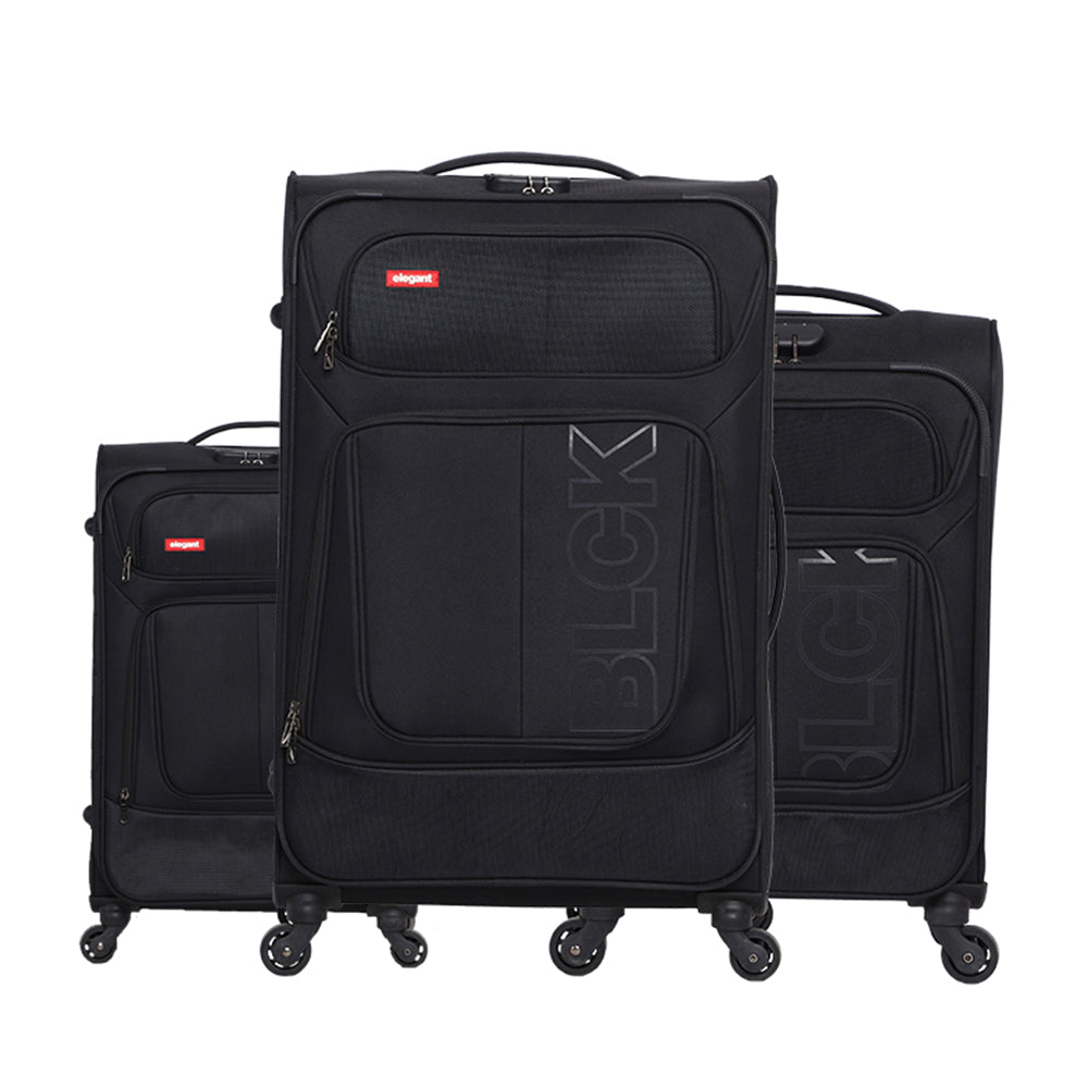 BLCK Trolley Luggage Bags Set of 3 - Black