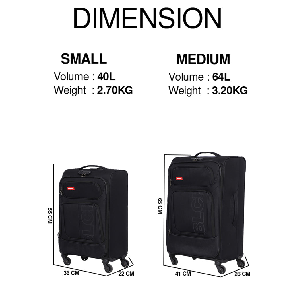 BLCK Trolley Luggage Bags Small - Black Online – Elegant Auto Retail