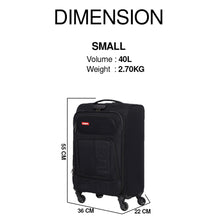 Load image into Gallery viewer, BLCK Trolley Luggage Bags Small Suitcase for Travelling - Black
