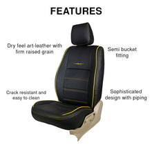 Vogue Urban Plus Art Leather Car Seat Cover Black and Yellow For Maruti Brezza