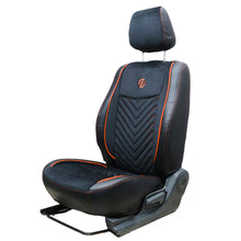 Load image into Gallery viewer, Veloba Softy Velvet Fabric Car Seat Cover For Honda Civic - Black Orange| Elegant Auto Retail
