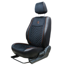Load image into Gallery viewer, Veloba Softy Velvet Fabric Car Seat Cover For Honda Civic - Black Tan| Elegant Auto Retail
