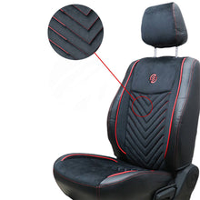 Load image into Gallery viewer, Veloba Softy Velvet Fabric Car Seat Cover For Honda Civic - Black Red | Elegant Auto Retail
