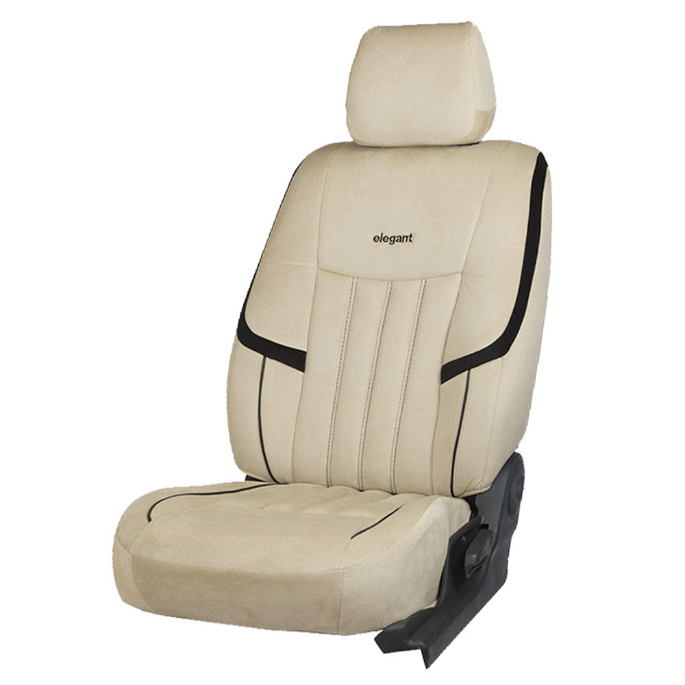 King Velvet Fabric Car Seat Cover Beige – Elegant Auto Retail