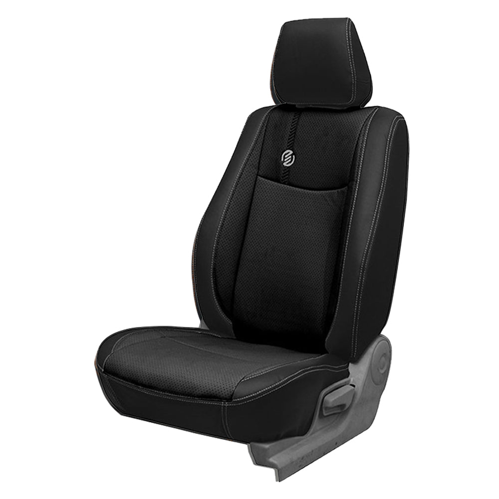 Venti 1 Perforated Art Leather Car Seat Cover For Maruti SX4 - Black Grey | Elegant Auto Retail