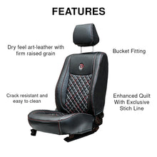 Load image into Gallery viewer, Features of Venti 3 Perforated Art Leather Car Seat Cover For Ford Freestyle - Black Red | Elegant Auto Retail
