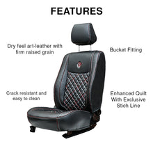Load image into Gallery viewer, Features of Venti 3 Perforated Art Leather Car Seat Cover For Honda Civic - Black Red | Elegant Auto Retail
