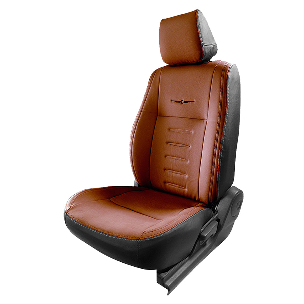 Tan leather shop seat covers