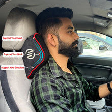 Load image into Gallery viewer, Elegant Snug Memory Foam Neck Rest D Support Pillow Car Seat Cover  (Set of 2) - Blue
