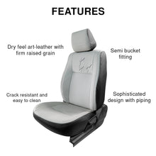 Load image into Gallery viewer, Features of Vogue Zap Plus Art Leather Bucket Fit Car Seat Cover For Honda Civic - Black CGrey | Elegant Auto Retail
