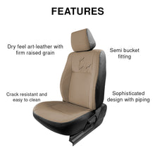 Load image into Gallery viewer, Features of Vogue Zap Plus Art Leather Bucket Fitting Car Seat Cover For Ford Freestyle - Beige Black | Elegant Auto Retail
