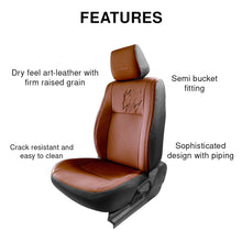 Load image into Gallery viewer, Features of Vogue Zap Plus Art Leather Bucket Fitting Car Seat Cover For Ford Freestyle - Tan Black | Elegant Auto Retail
