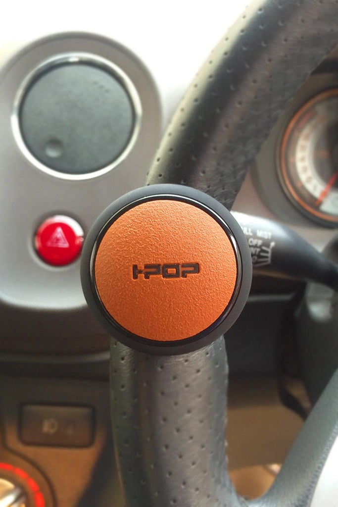 I-pop Car Steering Knob Black and Tan