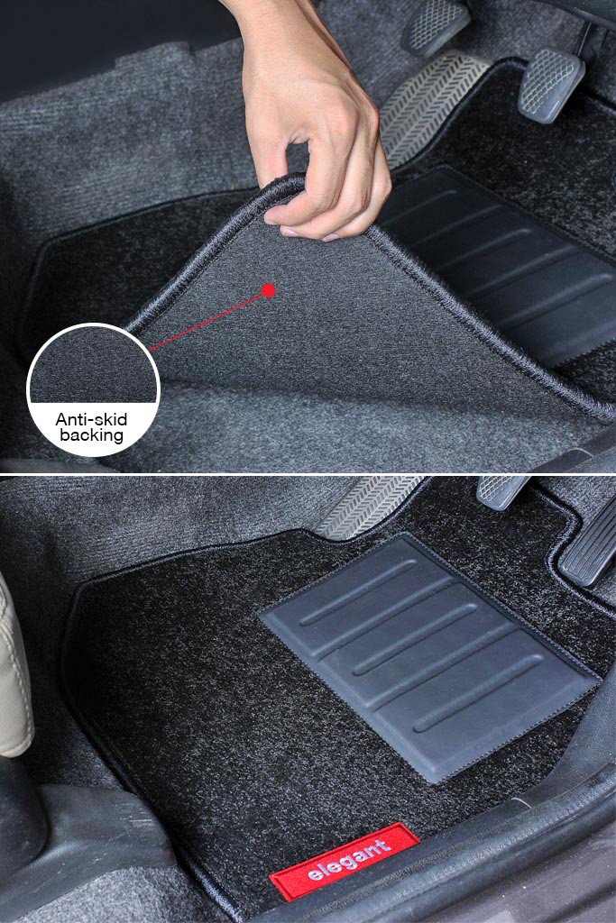 Miami Carpet Car Floor Mat Black For Maruti Brezza